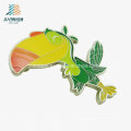 New Products Five Colors Enamel Custom Animal Parrot Safety Pin Badge